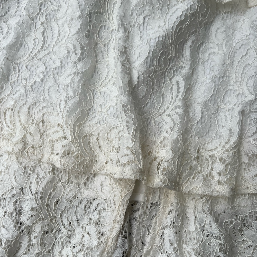 BAILEY44 tiered white lace ruffle tiered maxi skirt - Picture 15 of 16